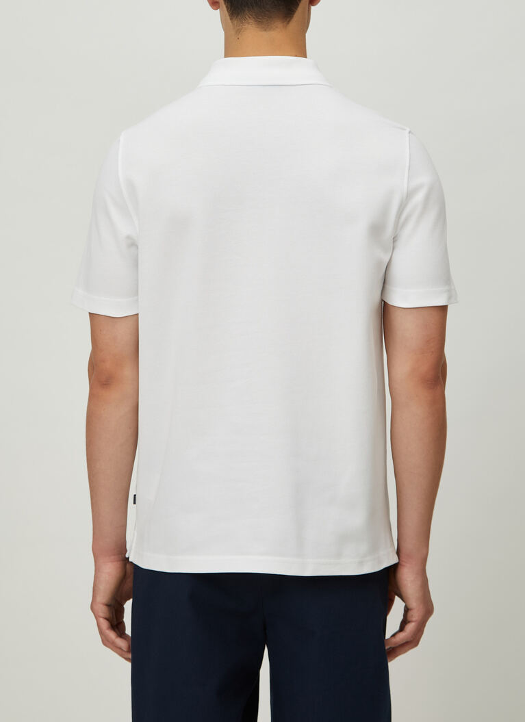 Shirt Polohemd, Knopf 1/2 Arm, Pure White Rückansicht