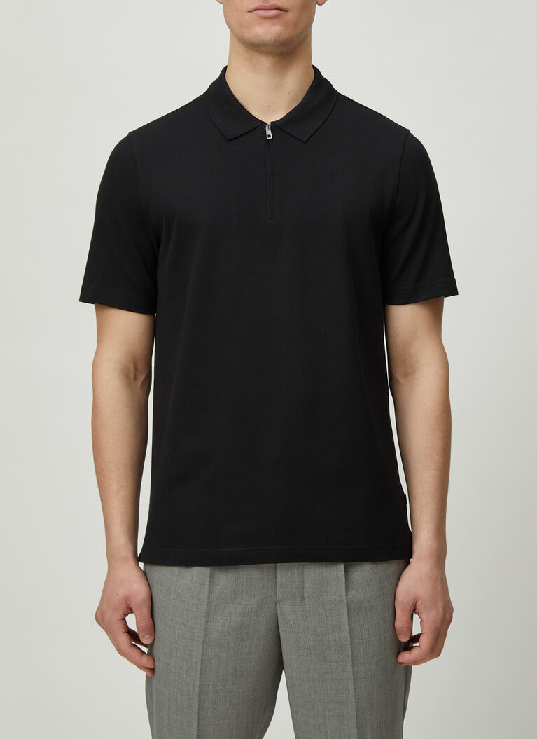 Shirt Polohemd, Knopf 1/2 Arm, Black Detailansicht 1