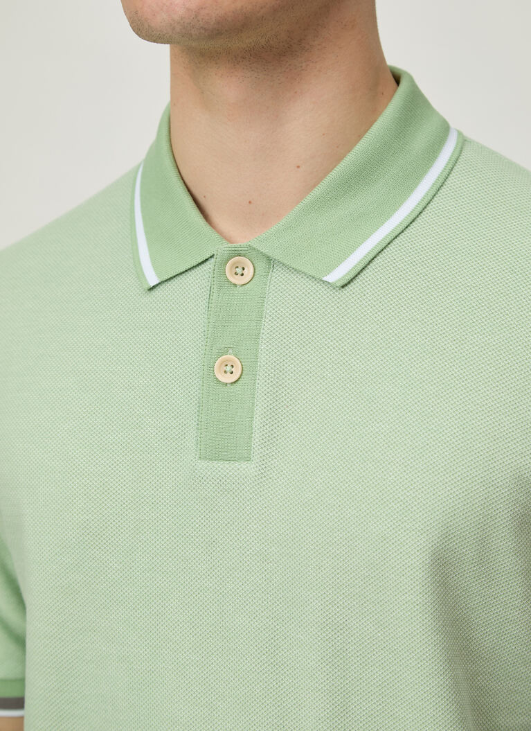 Poloshirt, Mochi Green Detailansicht 1