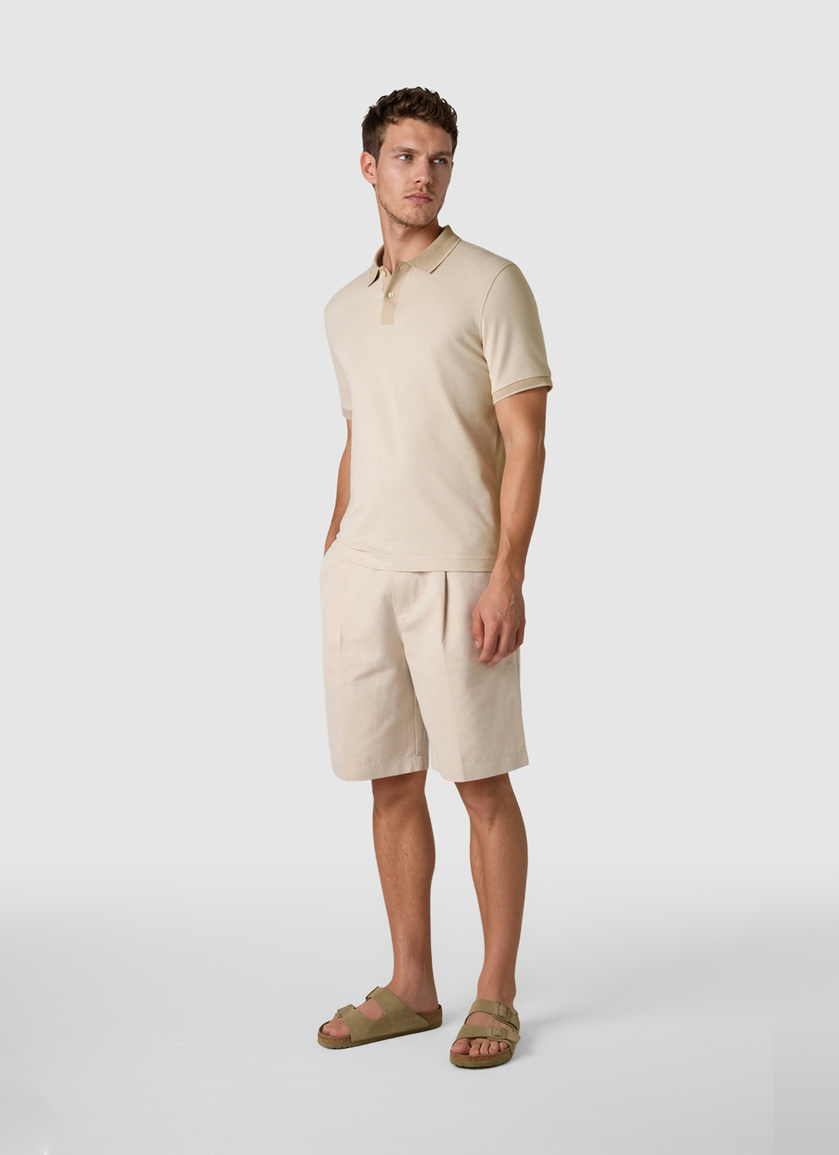 Poloshirt, Light Almond Detailansicht 2