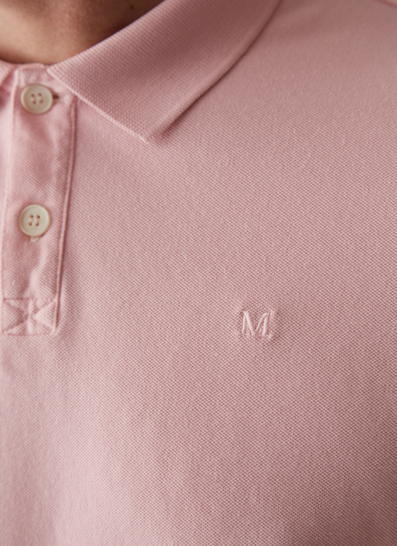 Poloshirt, Knopf 1/2 Arm Light Rosa Frontansicht