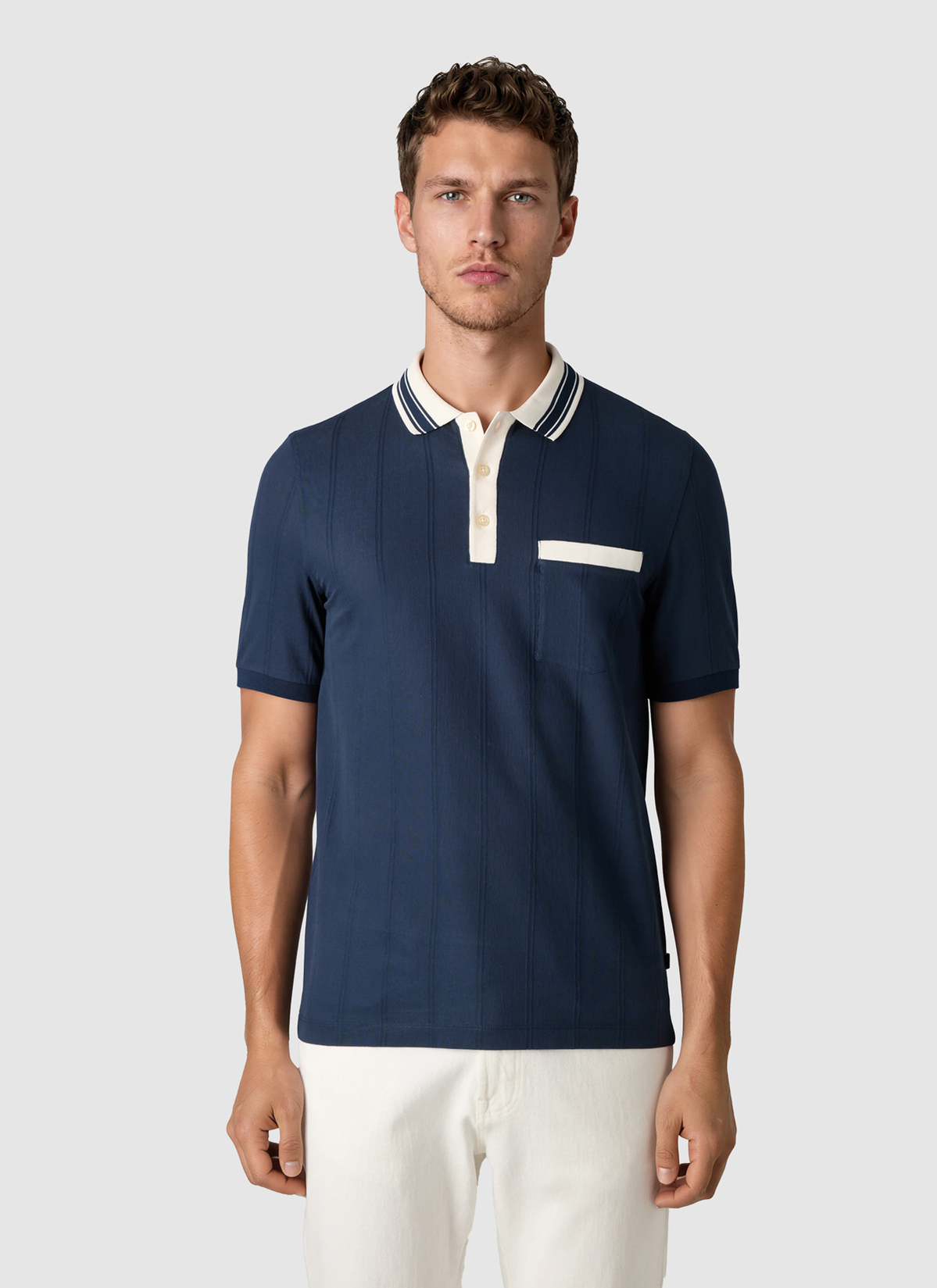 Poloshirt, Dawn Blue Detailansicht 2