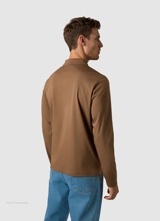 Poloshirt 1/1 Arm Nougat Frontansicht