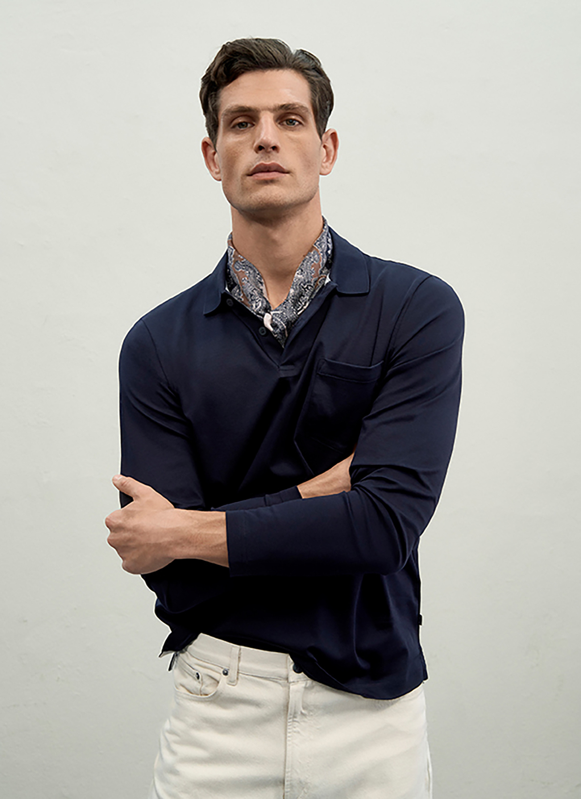 Poloshirt 1/1 Arm, Navy Frontansicht