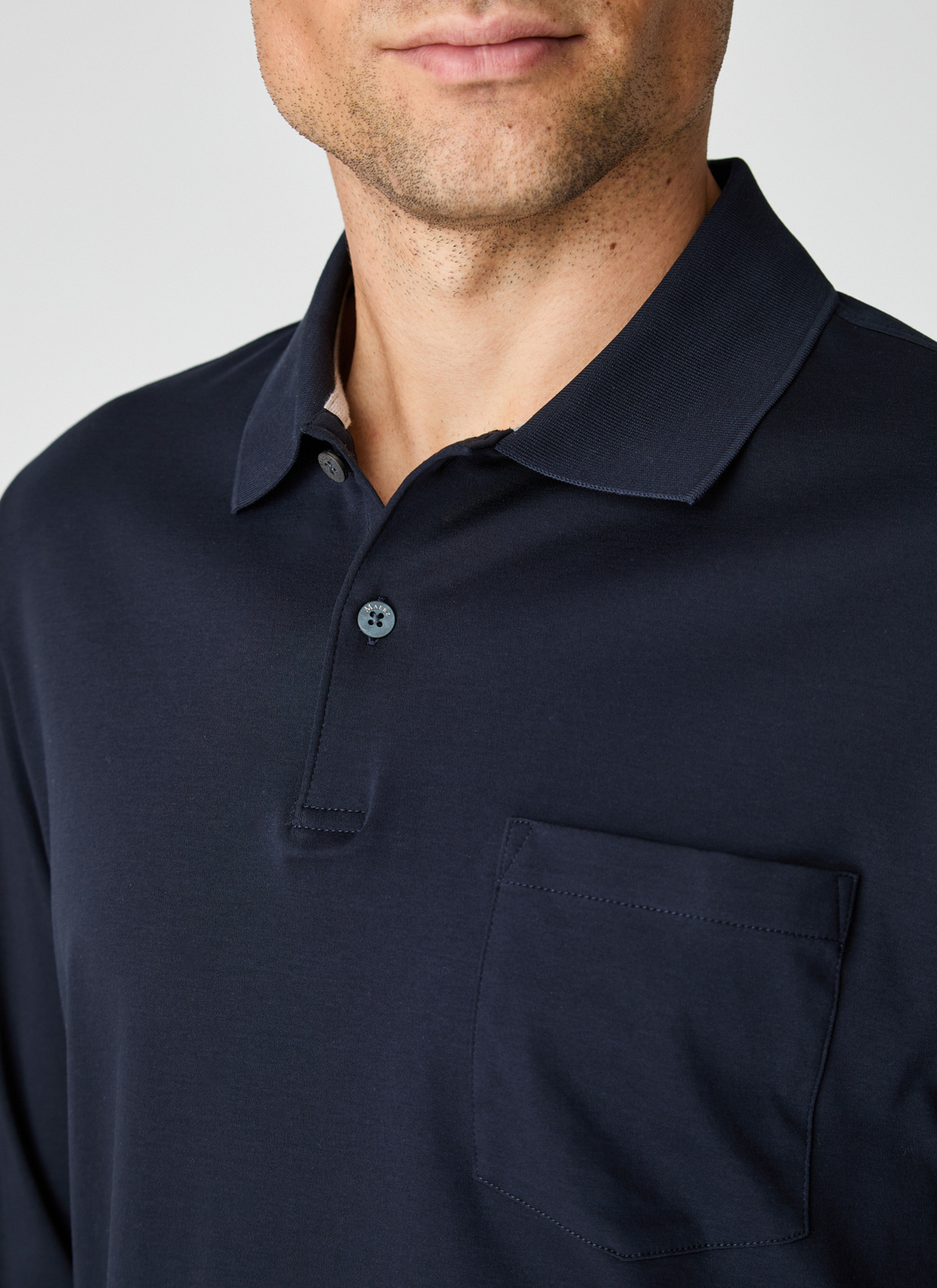 Poloshirt 1/1 Arm, Navy Detailansicht 2