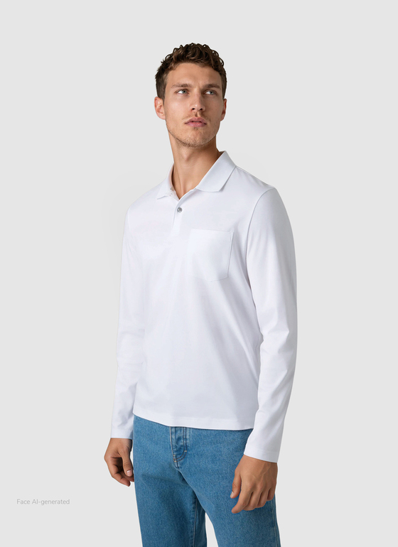 Poloshirt 1/1 Arm Pure White Frontansicht