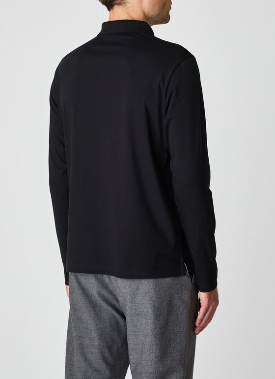 Poloshirt 1/1 Arm Black Frontansicht