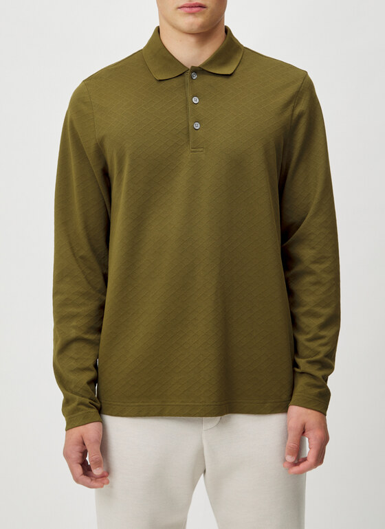 Poloshirt 1/1 Arm Earthy Green Frontansicht