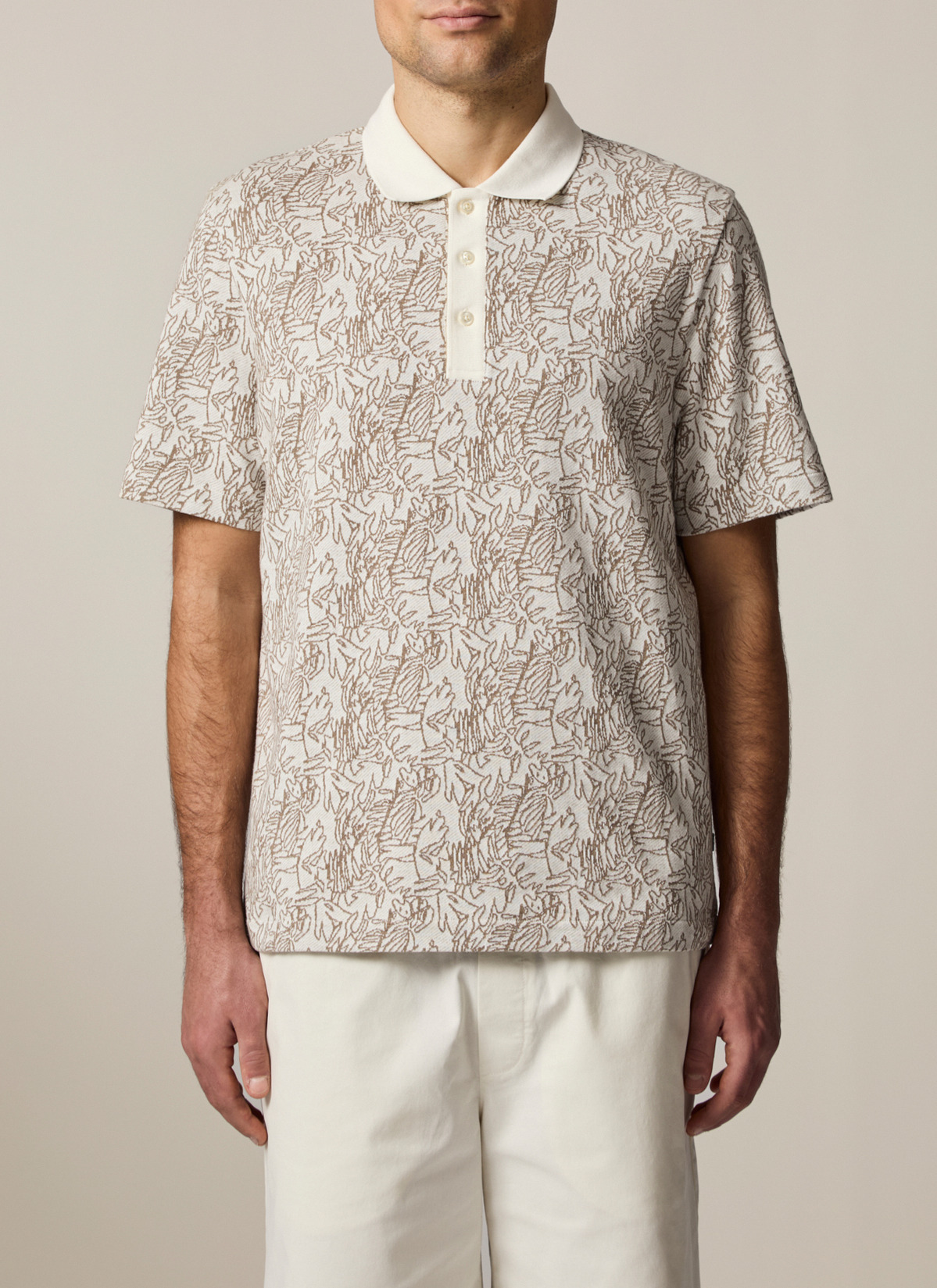 Shirt Polohemd, Off White Frontansicht