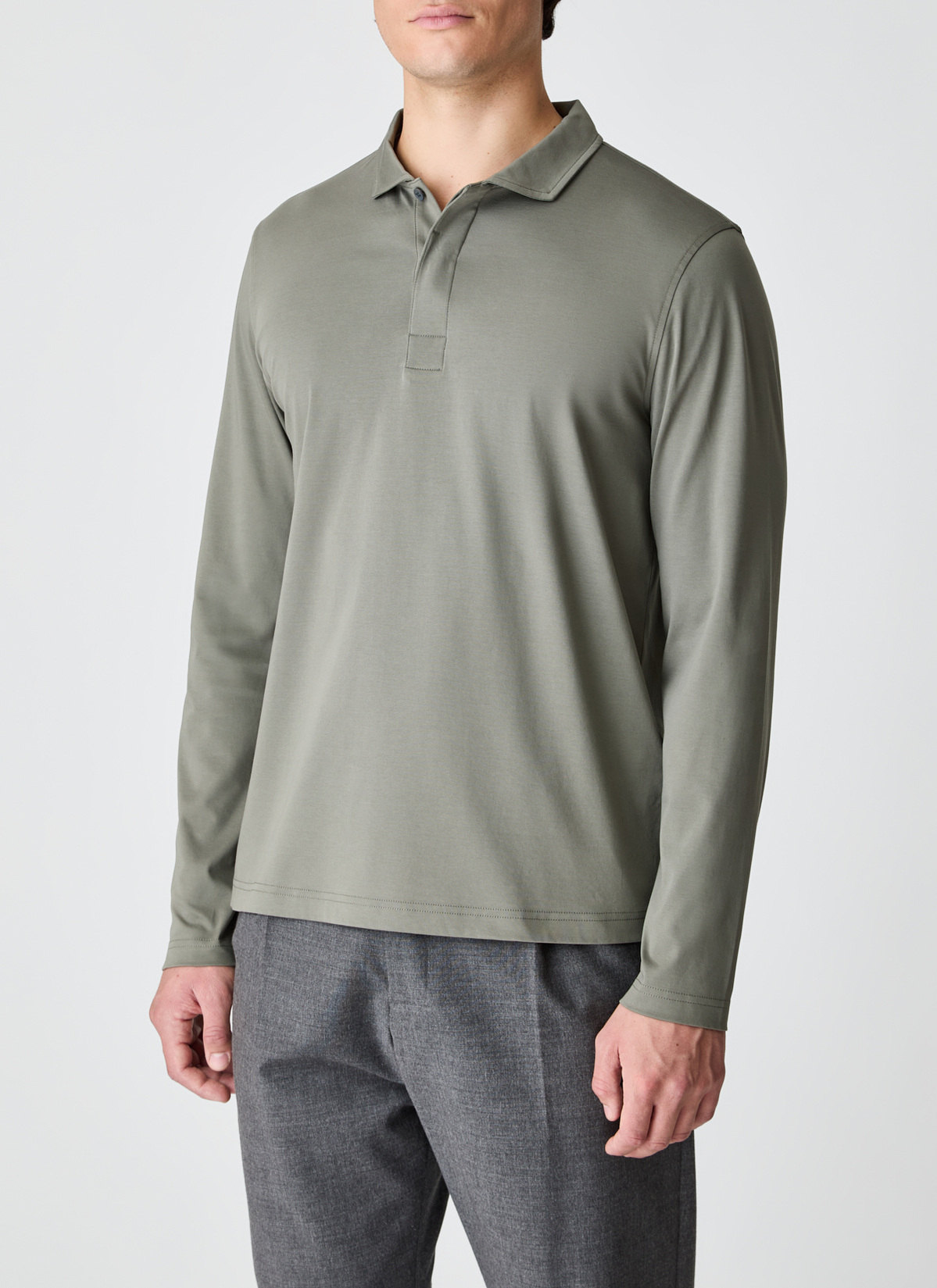 Poloshirt, Foggy Teal Detailansicht 1