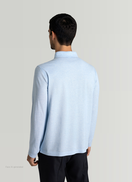 Shirt Polohemd Polar Blue Frontansicht