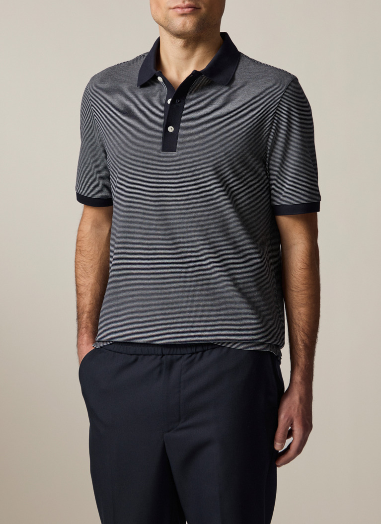 Poloshirt, Marine Frontansicht