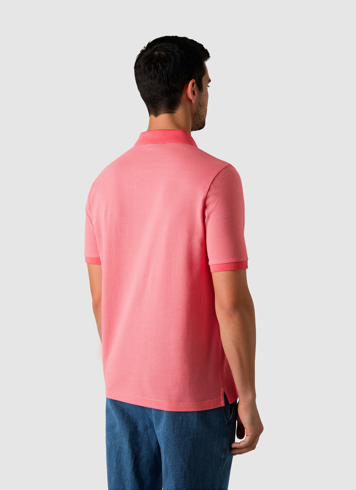 Poloshirt, Shiny Flamingo Rückansicht