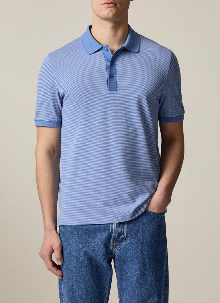 Poloshirt, Shades of Blue Frontansicht