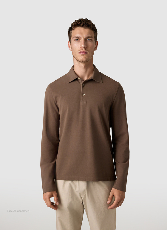 Poloshirt 1/1 Arm Nougat Frontansicht