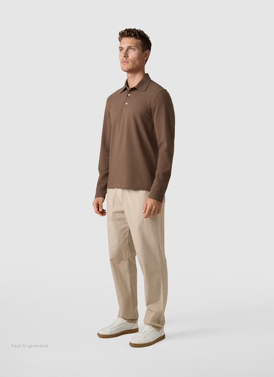 Poloshirt 1/1 Arm Nougat Frontansicht