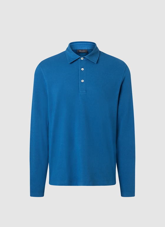 Poloshirt 1/1 Arm Medium Blue Frontansicht