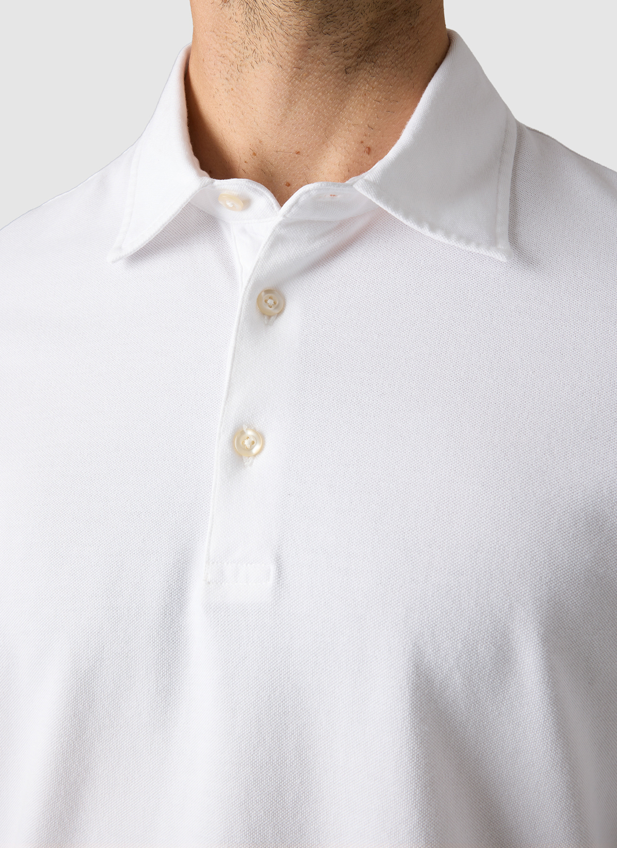 Poloshirt 1/1 Arm, Pure White Detailansicht 1