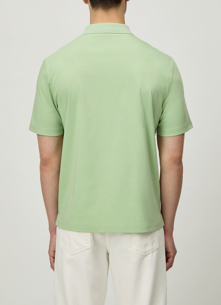Poloshirt, Knopf 1/2 Arm, Mochi Green Rückansicht