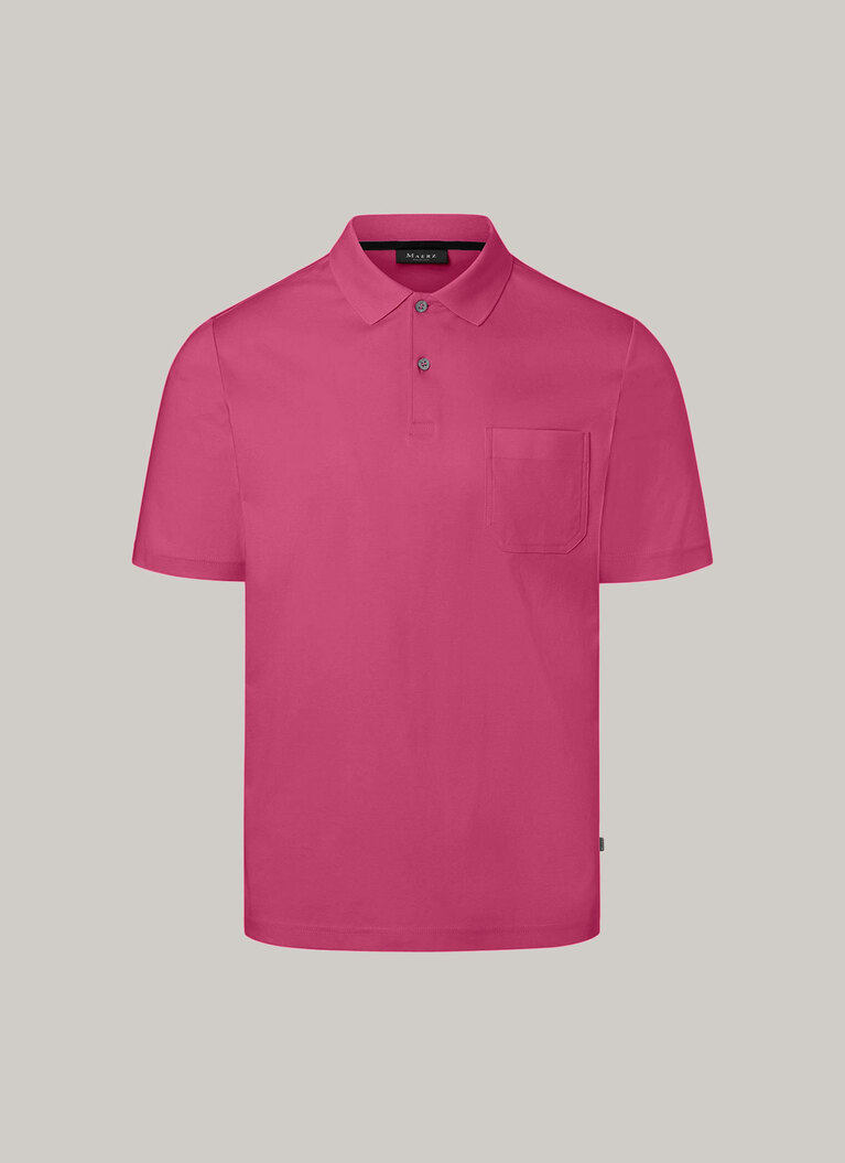 Poloshirt, Knopf 1/2 Arm, Warm Pink Frontansicht