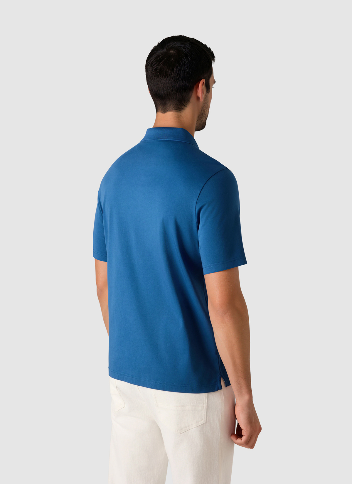 Poloshirt, Medium Blue Rückansicht