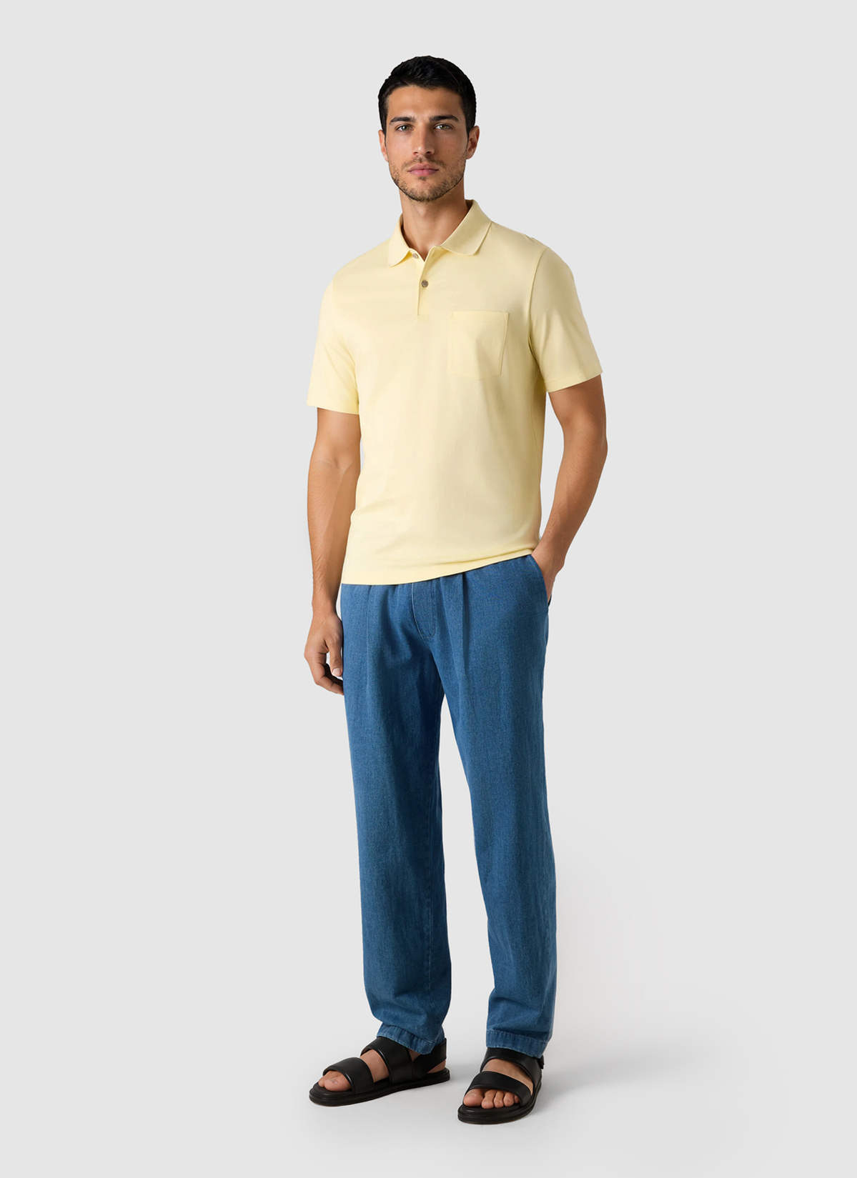 Poloshirt, Light Yellow Detailansicht 2