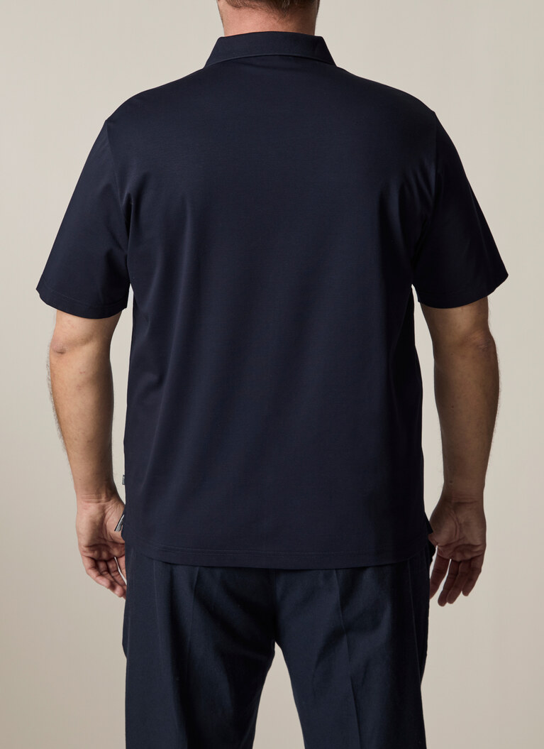 Poloshirt, Navy Rückansicht