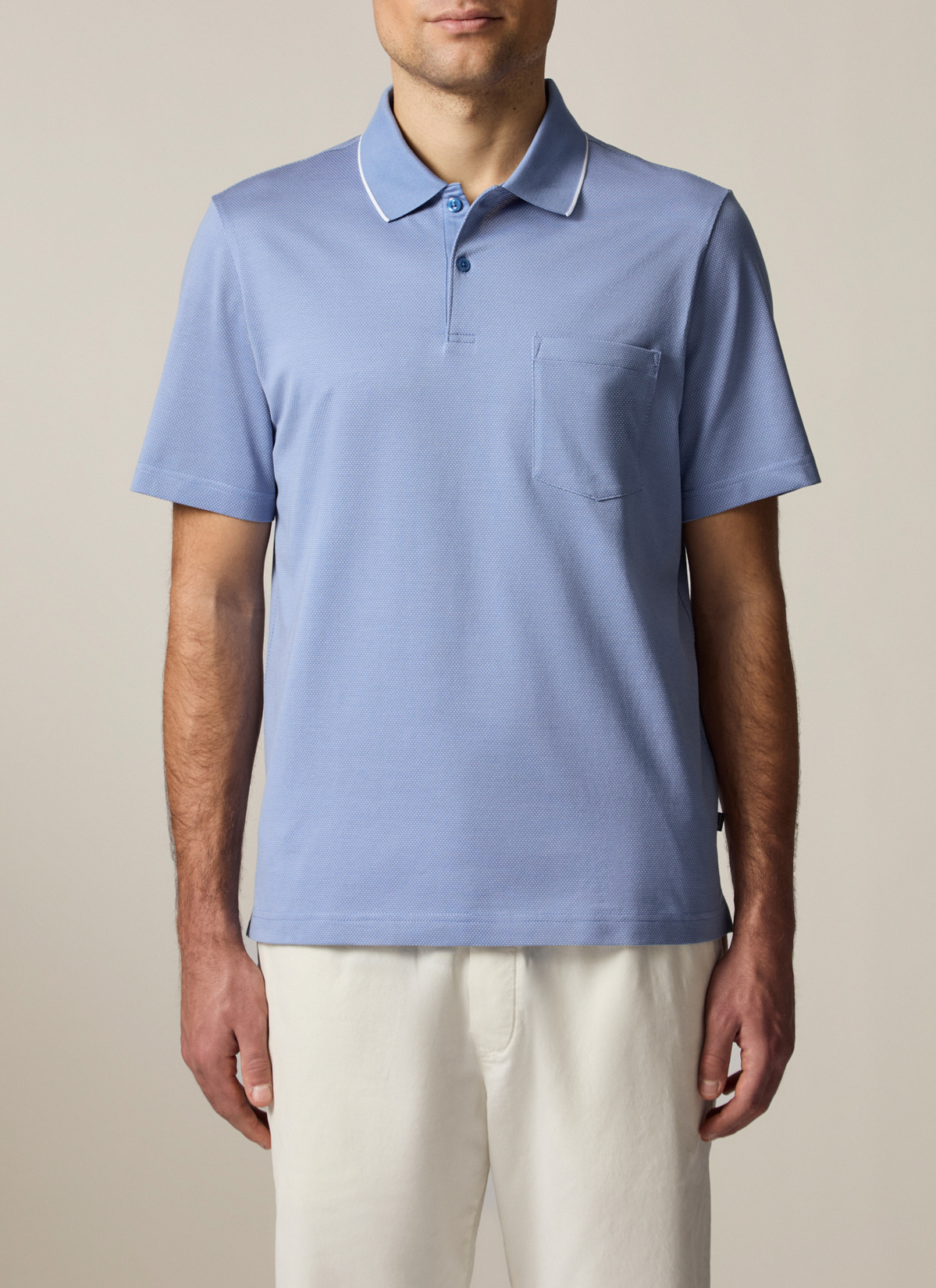 Poloshirt, Shades of Blue Frontansicht