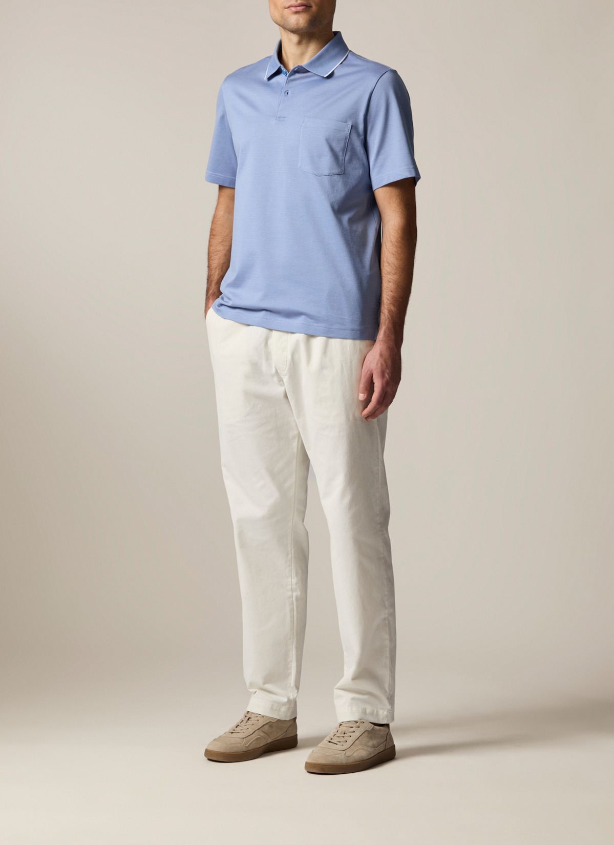 Poloshirt, Shades of Blue Detailansicht 2