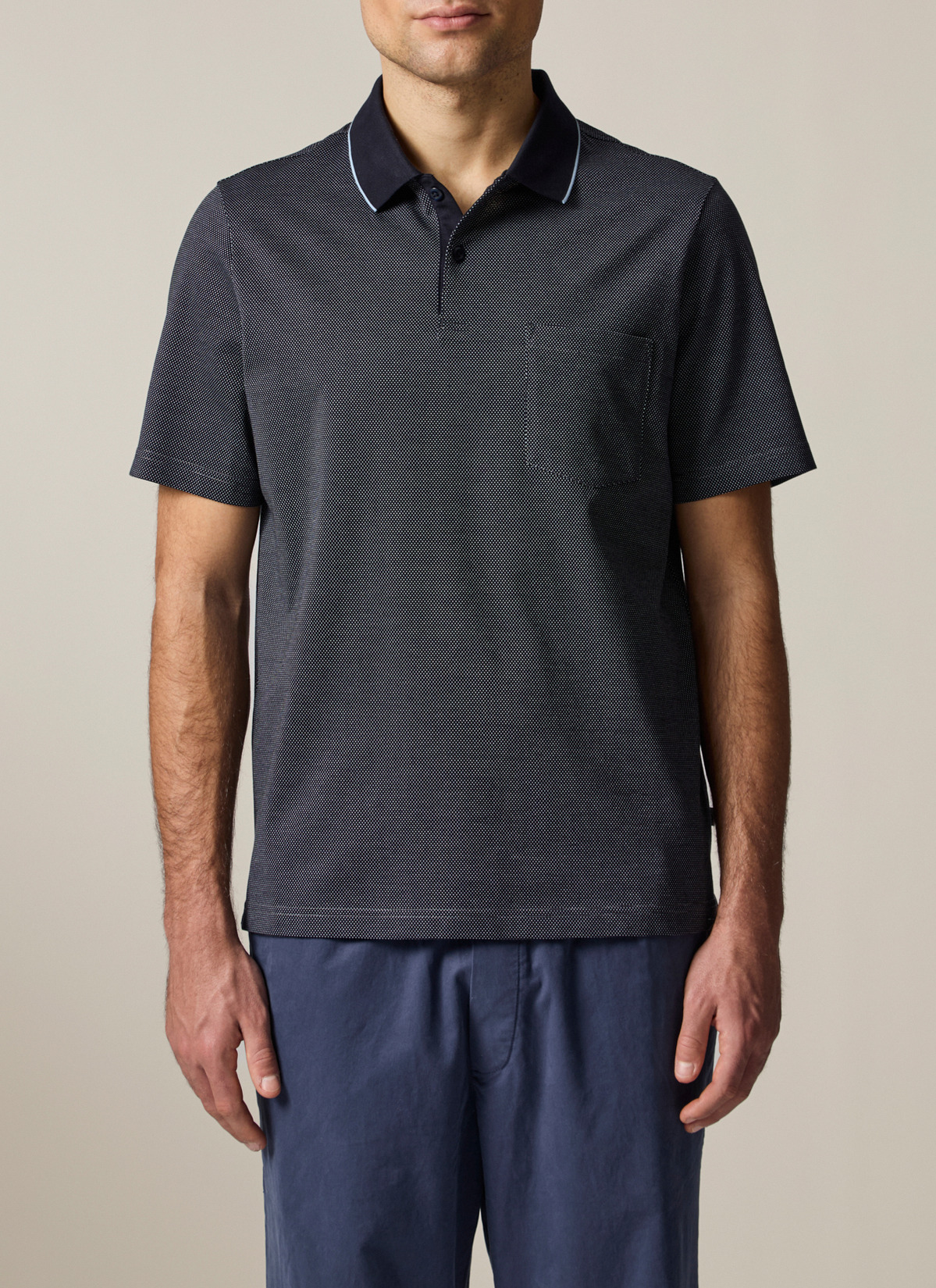 Poloshirt, Navy Frontansicht
