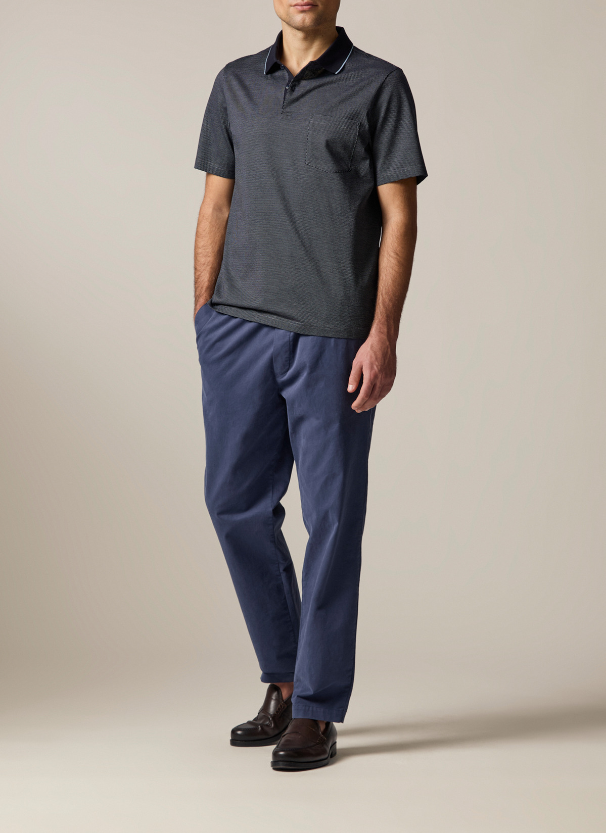 Poloshirt, Navy Detailansicht 2