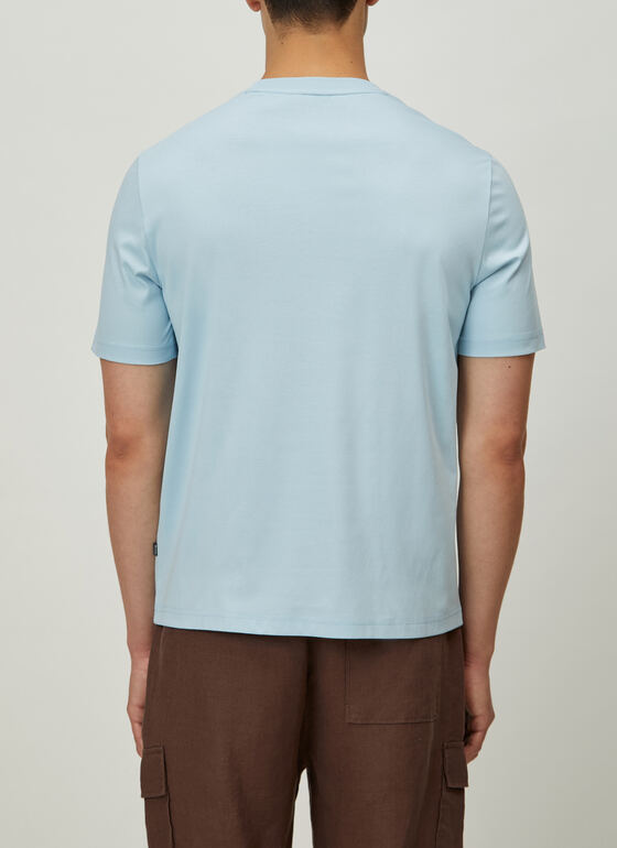 T-Shirt Rundhals 1/2 Arm Cold Blue Frontansicht