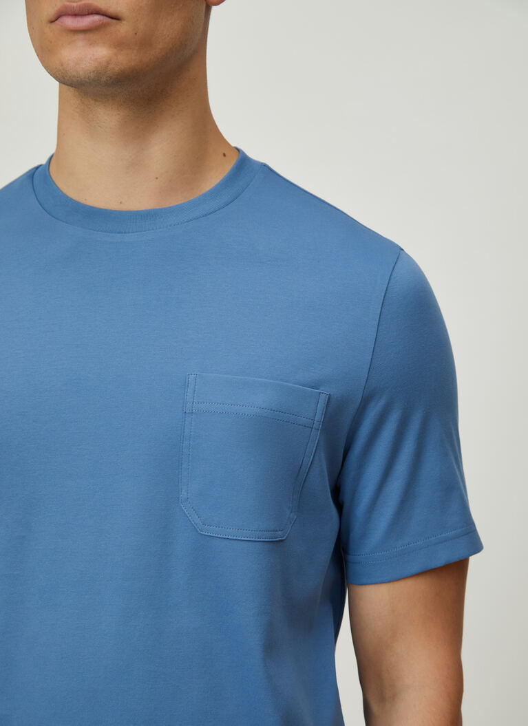 T-Shirt Rundhals 1/2 Arm, Blue Grape Detailansicht 2