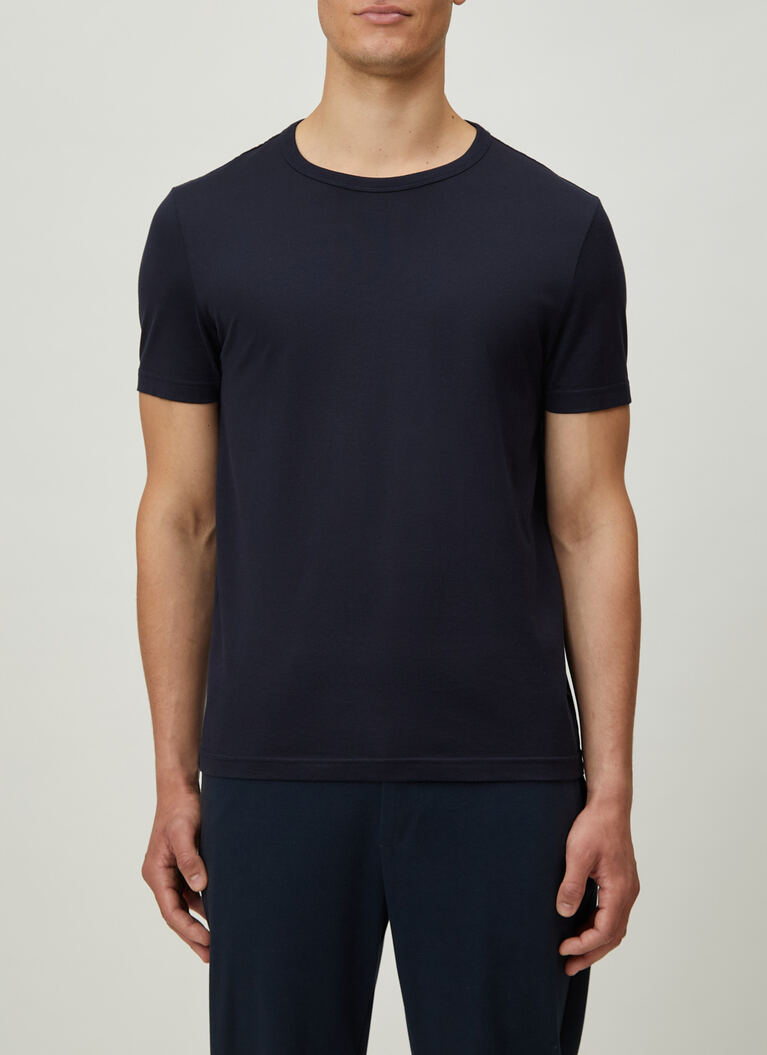 T-Shirt Rundhals 1/2 Arm, Navy Detailansicht 1