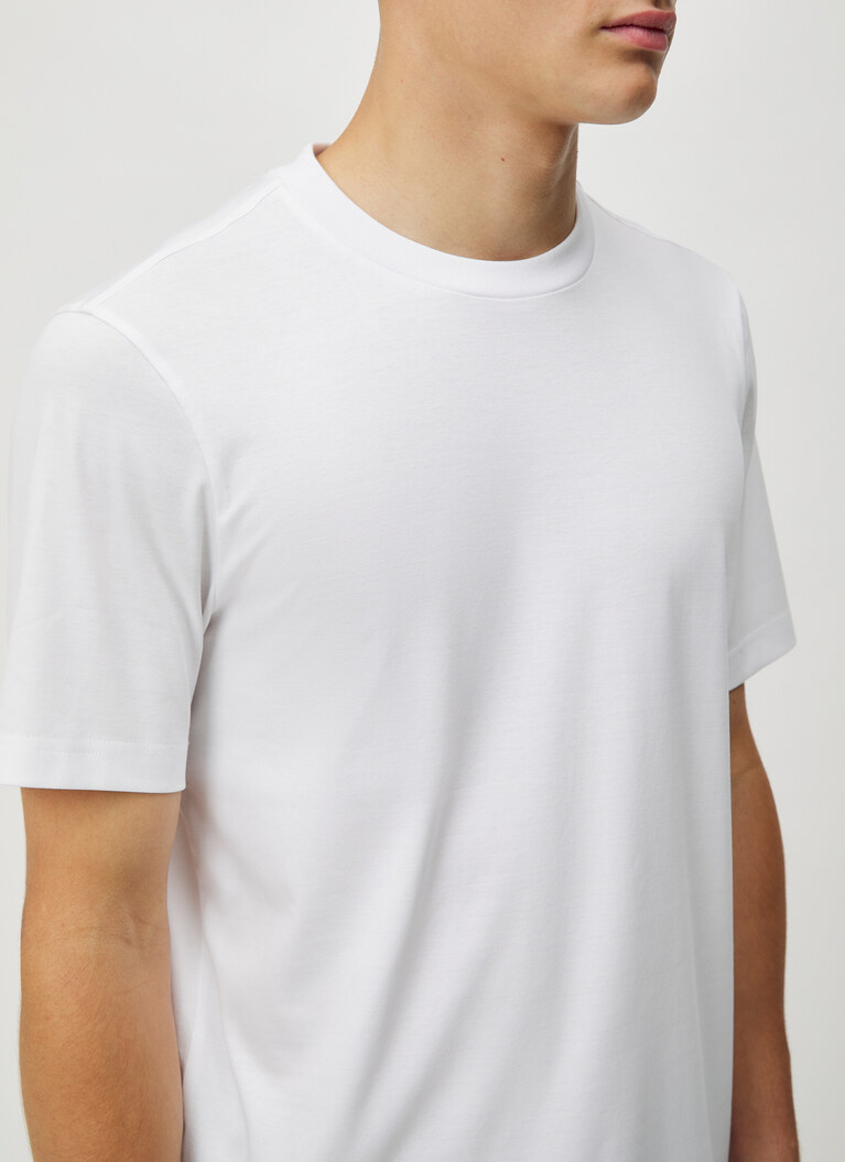 T-Shirt Rundhals 1/2 Arm, Pure White Detailansicht 2