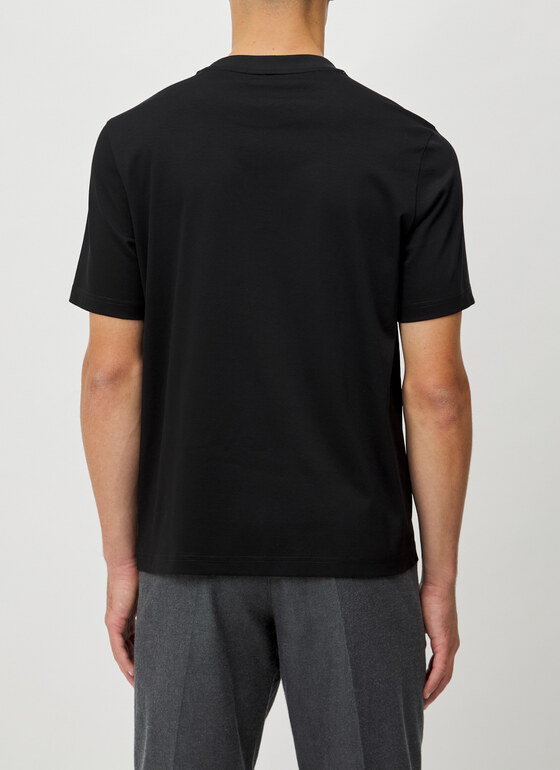 T-Shirt Rundhals 1/2 Arm Black Frontansicht