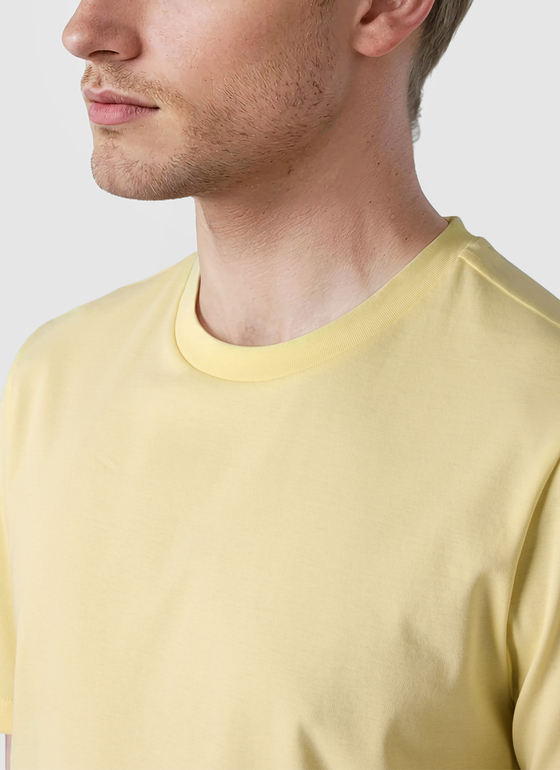 T-Shirt Rundhals 1/2 Arm Light Yellow Frontansicht