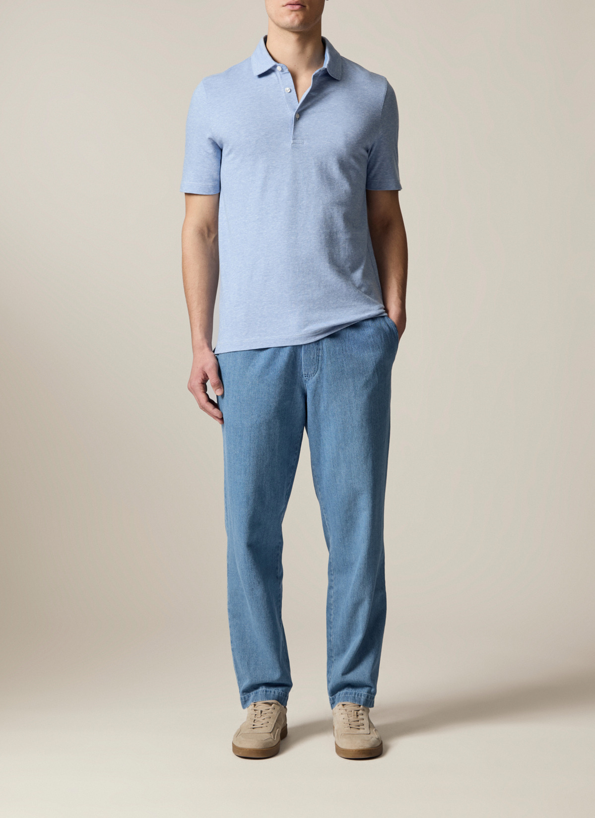 Poloshirt, Shades of Blue Detailansicht 2