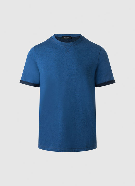 T-Shirt Rundhals 1/2 Arm Medium Blue Frontansicht