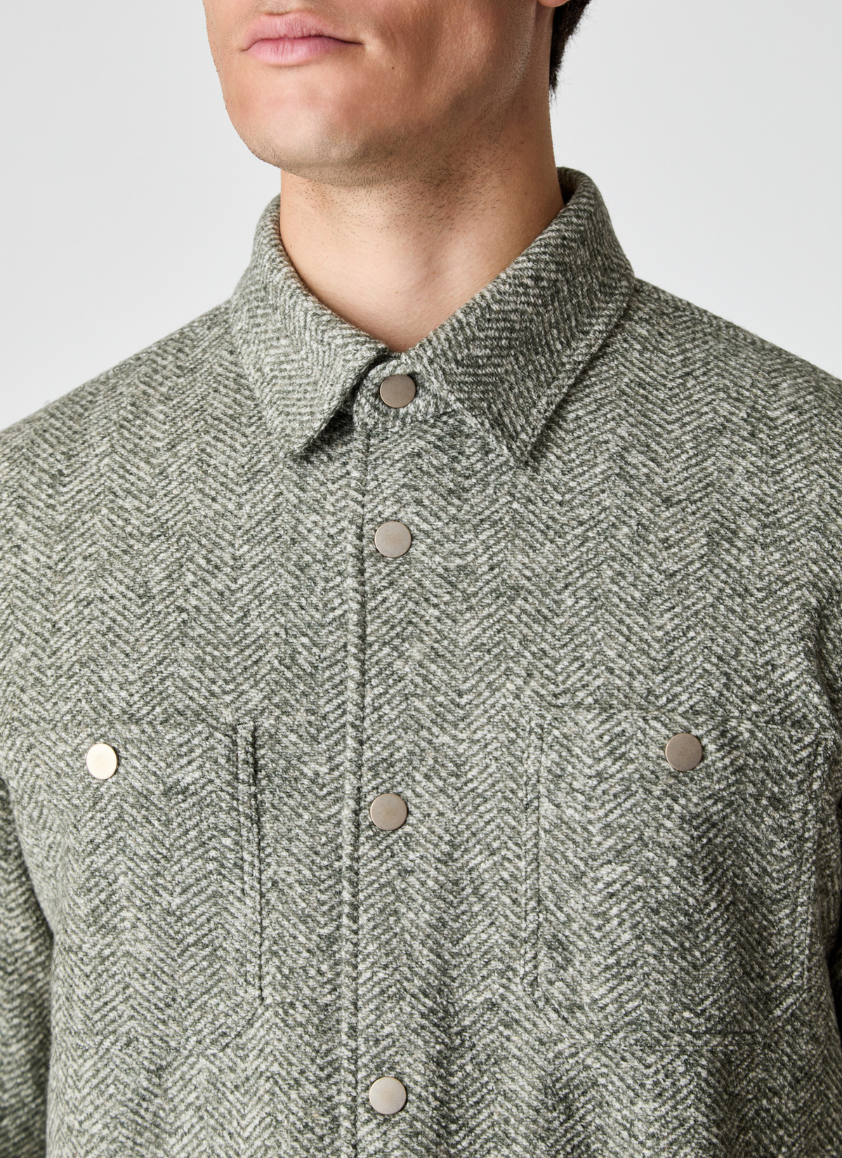 Jacke Wirk, Foggy Teal Detailansicht 2