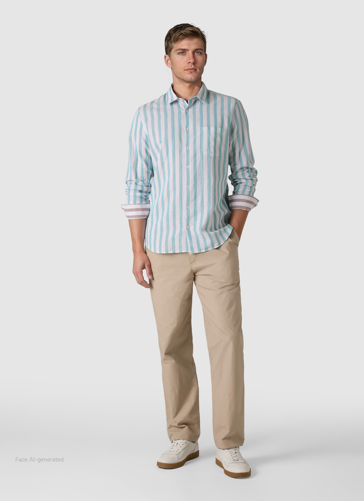 Hemd 1/1 Arm, Pastel Turquoise Detailansicht 2