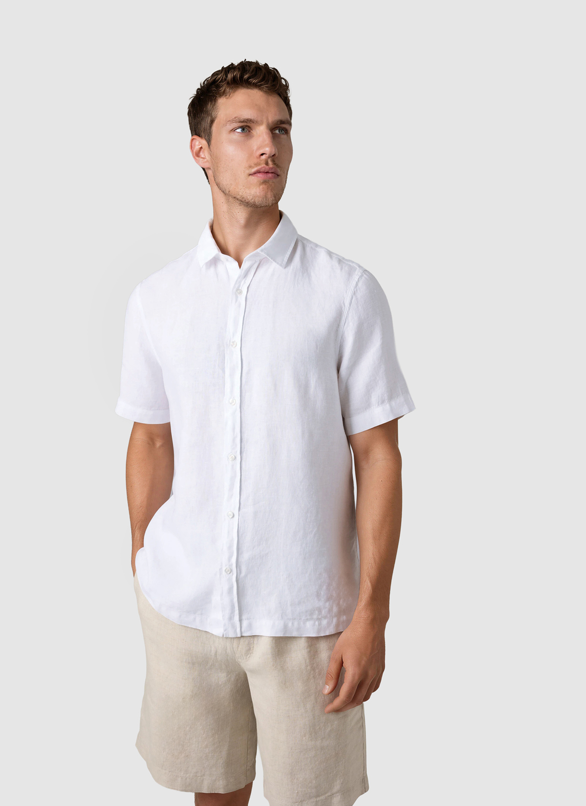 Hemd 1/2 Arm, Pure White Frontansicht