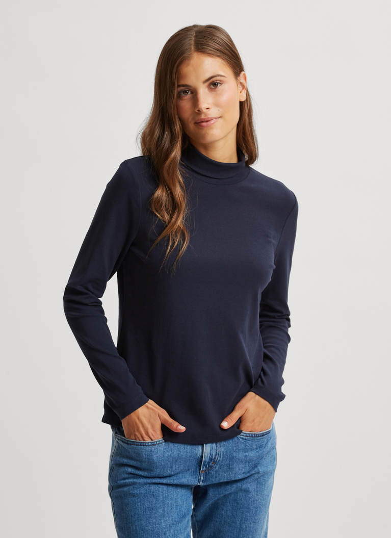 Bluse 1/1 Arm, Navy Frontansicht