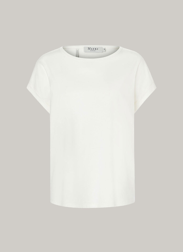 T-Shirt Rundhals 1/2 Arm, New White Frontansicht