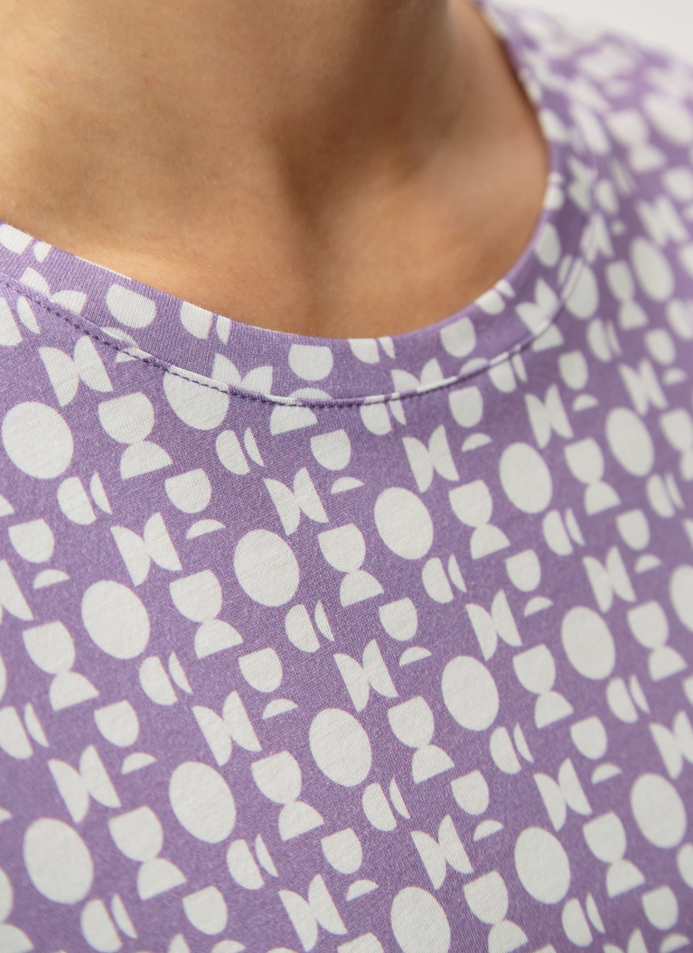 T-Shirt Rundhals 1/2 Arm, Purple Cream Detailansicht 2