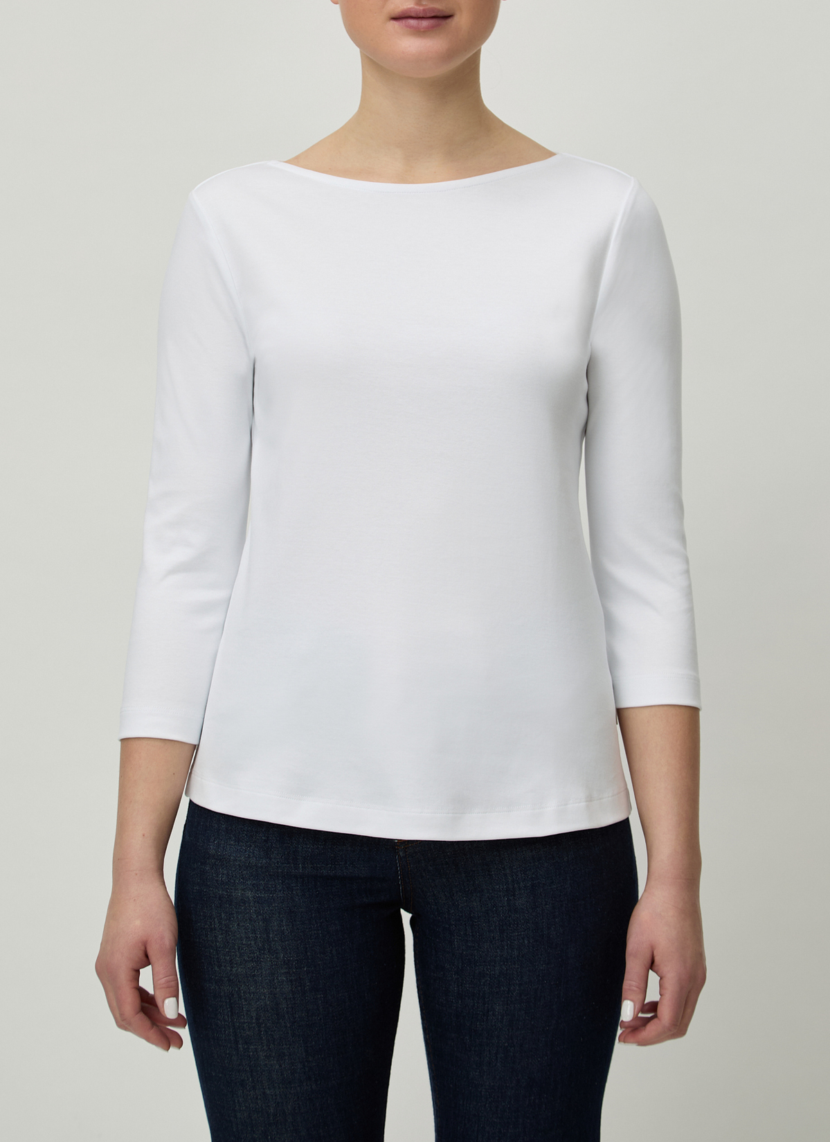 T-Shirt Rundhals 1/2 Arm, Pure White Detailansicht 1