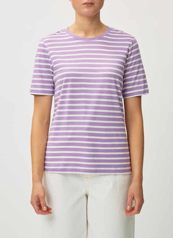 T-Shirt Rundhals 1/2 Arm Purple Cream Frontansicht