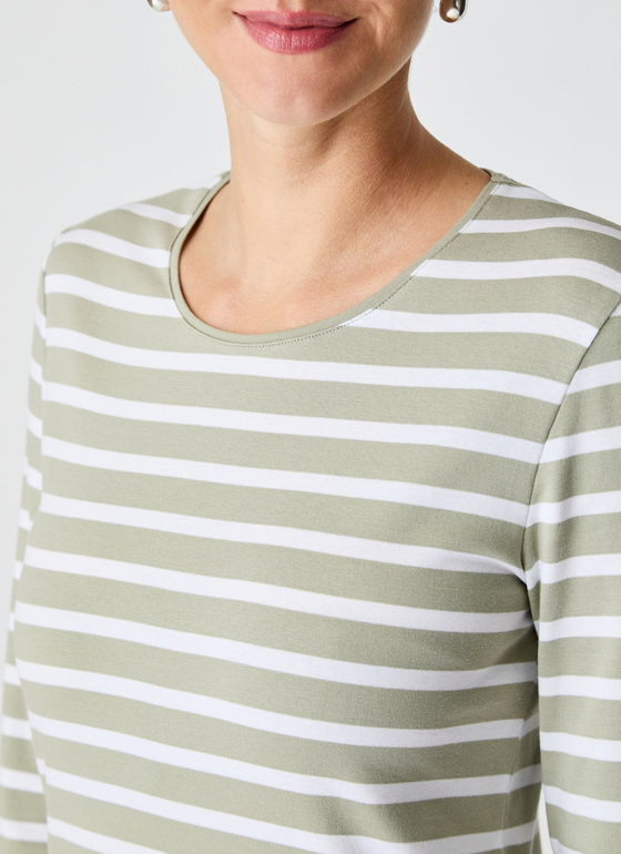 Shirt Rundhals 3/4 Arm Matcha Tea Frontansicht