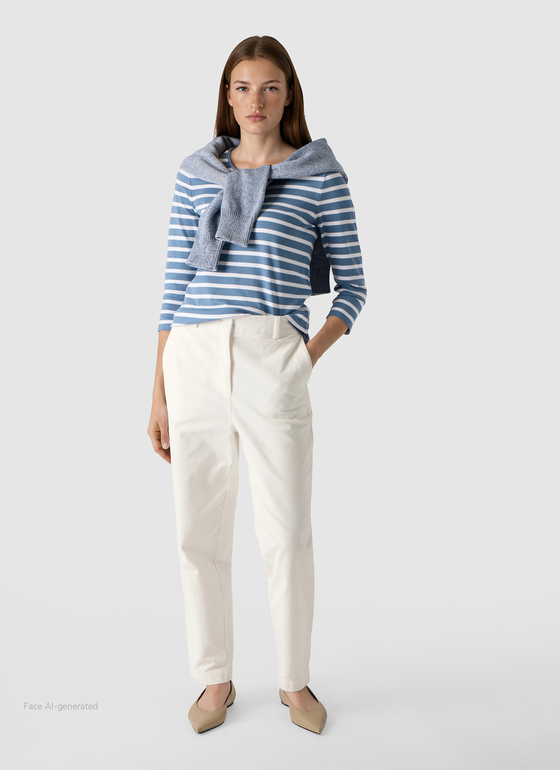 Shirt Rundhals 3/4 Arm Blue Horizon Frontansicht