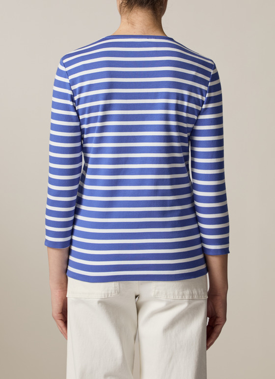 Shirt Rundhals 3/4 Arm Nautical Blue Frontansicht